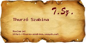 Thurzó Szabina névjegykártya